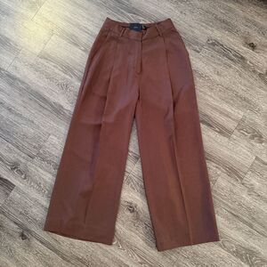 Trois Chocolate Brown Wide Leg Trousers